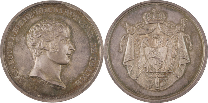 498. Médaille en argent commémorant Louis-Napoléon,
Roi de Hollande. 1806.
Par G...