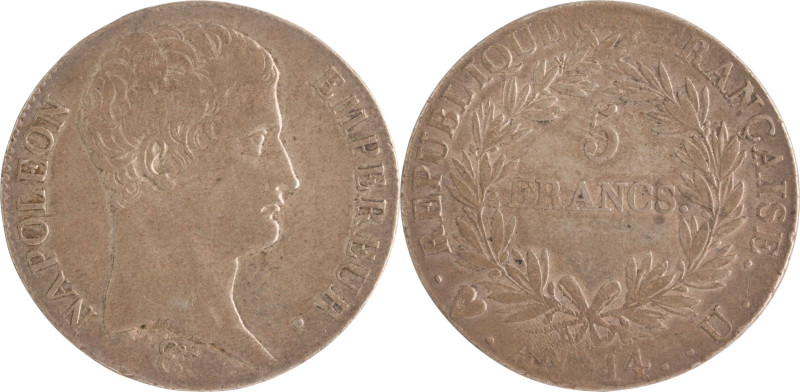 501. Napoléon Ier (1804-1815)
5 Francs An 14 Turin.
Poids : 24,9 g
G : 580.
TB à...