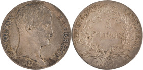 503. Napoléon Ier (1804-1815)
5 Francs 1807 Turin.
Poids : 24,9 g
G : 581.
TB à TTB. 400 / 800