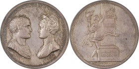506. Napoléon Ier (1804-1815)
 Médaille en argent commémorant le mariage de
Napoléon Ier et Marie-Louise à Vienne en 1810. 1810.
Par STCKART et GUILLO...
