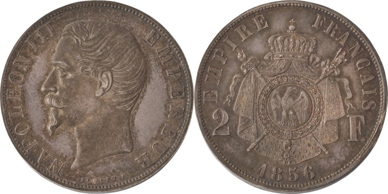 553. Napoléon III
 Essai de 2 Francs, 1856 en argent par Bouvet, tranche
lisse, ...
