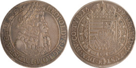 590. AUTRICHE, Léopold Ier (1657-1705)
Thaler, 1699, Hall.
Poids : 28,54 g
Dav : 3245.
TTB.