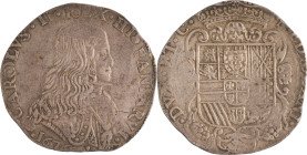 601. ITALIE MILAN, Charlotte II de l’Espagne (1676-1700)
Philippo, 1676.
Poids : 27,80 g
Mir : 387/1.
TB à TTB.