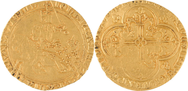610. PAYS-BAS BRABANT, Jeanne et Wenceslas (1355-1383)
 Écu d’or au cavalier de ...