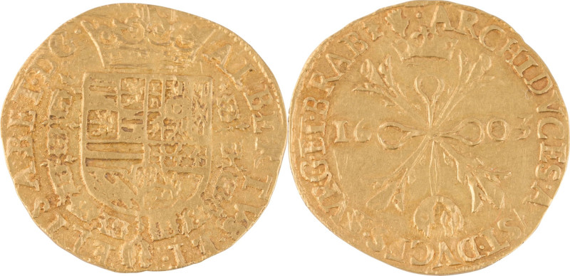 613. PAYS-BAS DUCHÉ de BRABANT, Albert et Isabelle
(1598-1621)
Double Albertin, ...