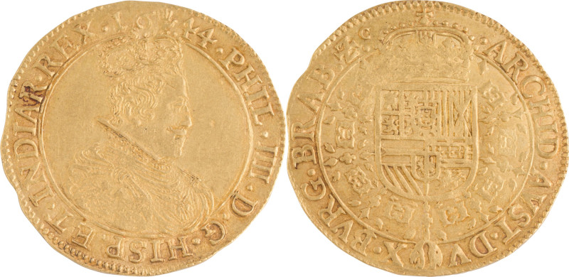 615. PAYS-BAS DUCHÉ de BRABANT, Philippe IV
(1621-1665)
Double souverain 1644. M...