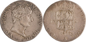 617. HOLLANDE, Louis Napoléon
50 Stuivers, 1808.
Poids : 26,33 g
KM : 28.
Superbe.