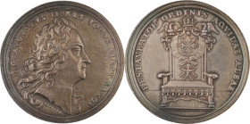 622. POLOGNE, Auguste II Le Fort (1697-1706)
 Médaille en argent instituant l’ordre de l’aigle blanc
jusqu’en 1795.
D : 44 mm - Poids : 25,69 g
Superb...