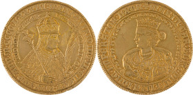 625. SAINT-EMPIRE
 Médaille en argent doré ou bronze doré Judenmedaille Maximilien
Ier et Marie de Bourgogne, 1486 (vers 1600).
Bernhait : 119.9. Förs...