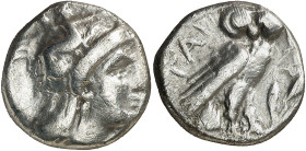 (302-280 a.C.). Italia. Taras. Dracma. (S. 367 var) (CNG. I, 823). Limpiada. 2,90 g. (MBC).