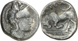 (400-350 a.C.). Italia. Thurium. Trióbolo. (S. 444 var) (CNG. I, falta). 0,97 g. MBC-.