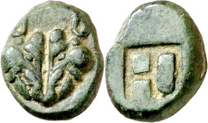 (550-480 a.C.). Lesbos. Incierta. 1/12 de estátera de vellón. (S. 3488) (CNG. VI, 1067 var). Ex Numismatik Naumann 01/04/2018, nº 140. 1,29 g. MBC+....