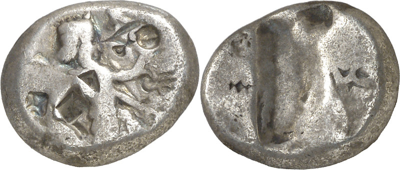 (450-330 a.C.). Lidia. Siglos. (S. 4682). Dos punzonadas en anverso. Contramarca...