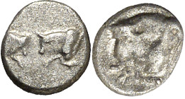 (500-470 a.C.). Caria. Incierta. Tetartemorion. (S. falta) (SNG. Keckman 912). 0,28 g. MBC.