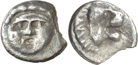 (s. III a.C.). Pisidia. Selge. ¿3/4 de óbolo?. (S. 5480 var) (BMC. XIX, 15 var). Cospel algo faltado. 0,23 g. MBC.
