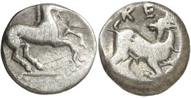 (350-333 a.C.). Cilicia. Kelenderis. Óbolo. (S. 5539 var) (BMC. XXI, 36 var). 0,76 g. MBC.