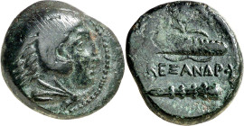 Imperio Macedonio. Alejandro III, Magno (336-323 a.C.). AE 18. (S. 6739 var) (CNG. III, 925 sim). Acuñación floja en parte del reverso. 5,94 g. (MBC+)...