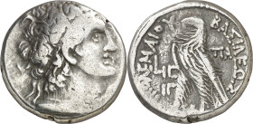 Egipto Ptolemaico. (101 a.C.). Ptolomeo X, Alejandro (106-88 a.C.). Tetradracma. (S. 7939). Reinado conjunto con Cleopatra III. 14,19 g. MBC-.
