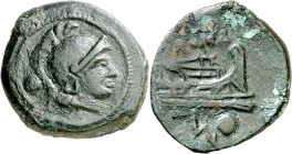 (211-206 a.C.). Anónima. Luceria. Uncia. (Spink 1320) (Craw. 97/15). 3,44 g. MBC.