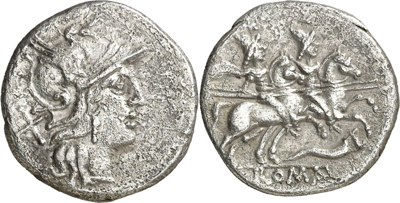 (179-170 a.C.). Anónima. Denario. (Bab. 20) (S. 20h) (Craw. 157/1). Erosiones. 3...