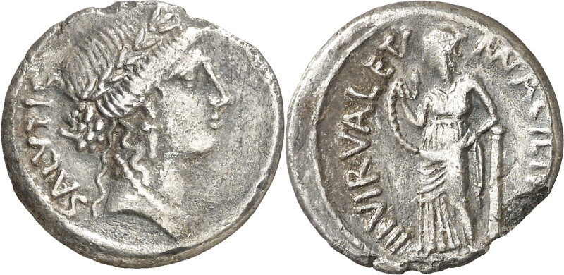 (hacia 49 a.C.). Gens Acilia. Denario. (Bab. 8) (Craw. 442/1a). Oxidaciones limp...
