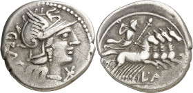 (hacia 136 a.C.). Gens Antestia. Denario. (Bab. 9) (Craw. 238/1). 3,84 g. MBC/MBC-.