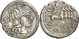 (hacia 136 a.C.). Gens Antestia. Denario. (Bab. 9) (Craw. 238/1). 3,82 g. EBC-.