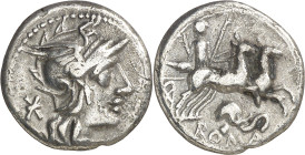 (hacia 128 a.C.). Gens Caecilia. Denario. (Bab. 38) (Craw. 262/1). 3,56 g. MBC.