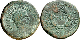 Octavio Augusto. Bilbilis (Calatayud). As. (FAB. 280) (ACIP. 3020). 13,17 g. MBC-.