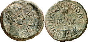 Octavio Augusto. Caesaraugusta (Zaragoza). Semis. (FAB. 334) (ACIP. 3039b). 6,48 g. MBC-/MBC.