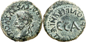 Tiberio. Caesaraugusta (Zaragoza). Semis. (FAB. 379) (ACIP. 3089). 4,68 g. MBC-.