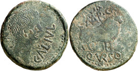 Octavio Augusto. Calagurris (Calahorra). As. (FAB. 409) (ACIP. 3115). 12,72 g. BC/BC-.