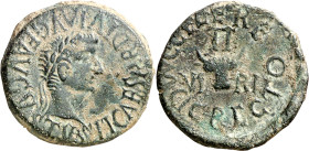 Tiberio. Calagurris (Calahorra). Semis. (FAB. 432) (ACIP. 3131). Algo alabeada. 5,13 g. (MBC).