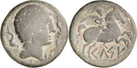 Celse (Velilla de Ebro). As. (FAB. 771) (ACIP. 1483). Incisiones en anverso. 15,72 g. (BC+/MBC-).
