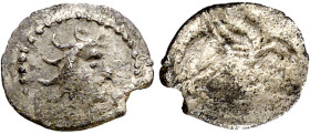 Divisores de imitación emporitana. Tartemorion. (FAB. 1197) (ACIP. 526). 0,17 g. MBC-.