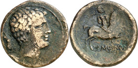 Eustibaicula (hacia Vic). As. (FAB. 1293) (ACIP. 1307). Restos de barniz. Muy rara. 19,88 g. MBC-.