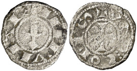 Comtat d'Empúries. Hug IV (1200-1230). Empúries. Diner. (Cru.V.S. 97.1) (Cru.C.G. 1910a). Rara. 1,06 g. BC+.