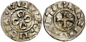 Vescomtat de Narbona. Berenguer (1019-1067). Narbona. Diner. (Cru.V.S. 157) (Cru.Occitània 40) (Cru.C.G. 2022). Pequeño triángulo debajo de la letra E...