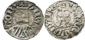 Pere III (1336-1387). Zaragoza. Dinero jaqués. (Cru.V.S. 463) (Cru.C.G. 2276). Ex Sisó 06/1984. 1,15 g. MBC.