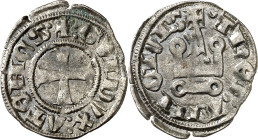 Gran Companyia Catalana (1311-1390). Ducats d'Atenes i Neopatria. Diner tornès. (Cru.V.S. 747) (Cru.C.G. 2682). A nombre de GVI. 1 g. MBC+.