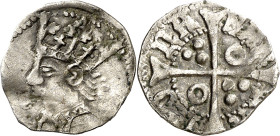 Alfons IV (1416-1458). Barcelona. Terç de croat. (Cru.V.S. 823) (Cru.C.G. 2875a). 0,60 g. (MBC+).