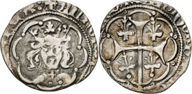Alfons IV (1416-1458). Mallorca. Ral. (Cru.V.S. 838) (Cru.C.G. 2883). Recortada. 1,94 g. (MBC-).