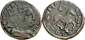 Ferran I de Nàpols (1458-1494). Àquila. Cavall. (Cru.V.S. 1081) (Cru.C.G. 3490) (MIR. 95). 2,43 g. MBC-.