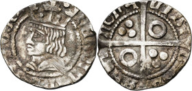 Ferran II (1479-1516). Barcelona. Croat. (Cru.V.S. 1141) (Cru.C.G. 3070a). Recortada. 2,80 g. (BC+).