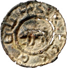 (Desde 1328). Ponts. Pugesa incusa. (Cru.L. falta) (Cru.C.G. 3817). Grietas. Muy rara. 0,37 g. (BC+).