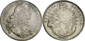 Alemania. Baviera. 1765. Maximiliano III, José. Múnich. 1 taler. (KM. 519.1). Escasa. AG. 27,95 g. MBC-.