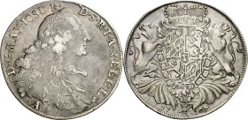 Alemania. Baviera. 1767. Maximiliano III, José. A (Amberg). 1 taler. (KM. 502.2). Escasa. AG. 27,76 g. BC+/MBC-.