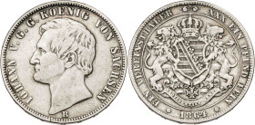 Alemania. Hannover. 1864. Juan V. B (Hannover). 1 taler. (KM. 230). AG. 18,32 g. MBC-.