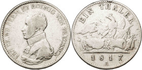 Alemania. Prusia. 1817. Federico Guillermo III. A (Berlín). 1 taler. (KM. 396). AG. 21,77 g. BC+.