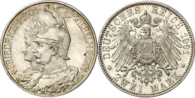 Alemania. Prusia. 1901. Guillermo II. A (Berlín). 2 marcos. (KM. 525). Bella. AG. 11,12 g. S/C-.